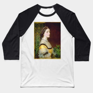 Portrait of a Lady - probably Anne Simms Reeve of Brancaster Hall, Norfolk by Frederick Sandys Baseball T-Shirt